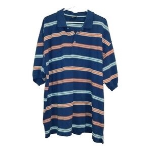BLUEZ MEN'S STRIPED POLO SHIRT - SIZE 3XL
